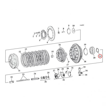 Clips d'embrayage Big Twin 4 et  5 vit 84-89